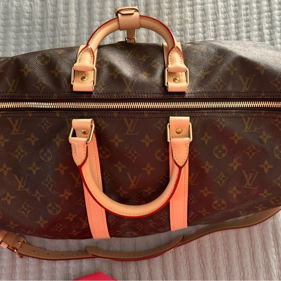 Louis Vuitton KeepAll 45 Bandoulière Vintage Canvas, LV replaced leather ‘22 - Picture 8 of 11